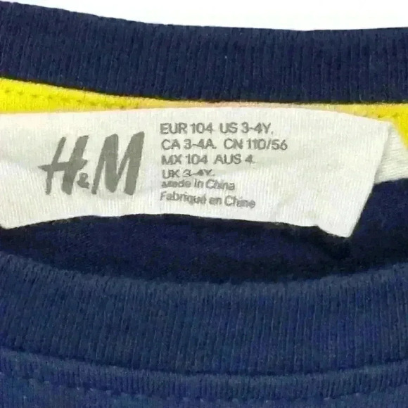 H&M Kids SpongeBob Sequin T-Shirt Blue Size 3-4 yrs old Short Sleeve Crew Neck - Picture 6 of 6